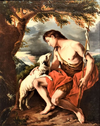 Saint John the Baptist in the Deer&quot; - Paintings & Drawings Style Louis XIV